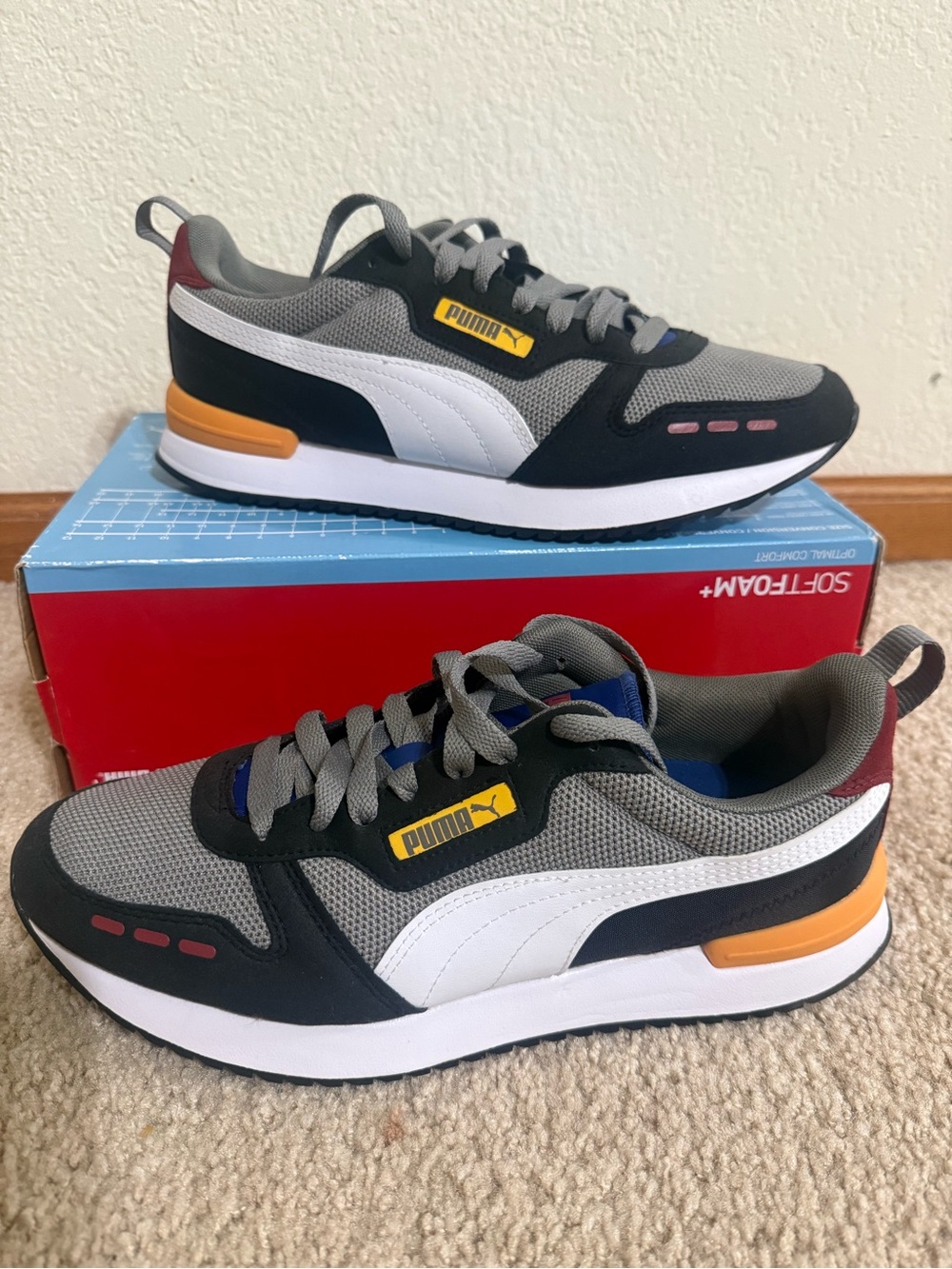 PUMA R78 Lace Up  Mens Sneakers Casual Shoes Steel Gray 373117 60 New Sz 11